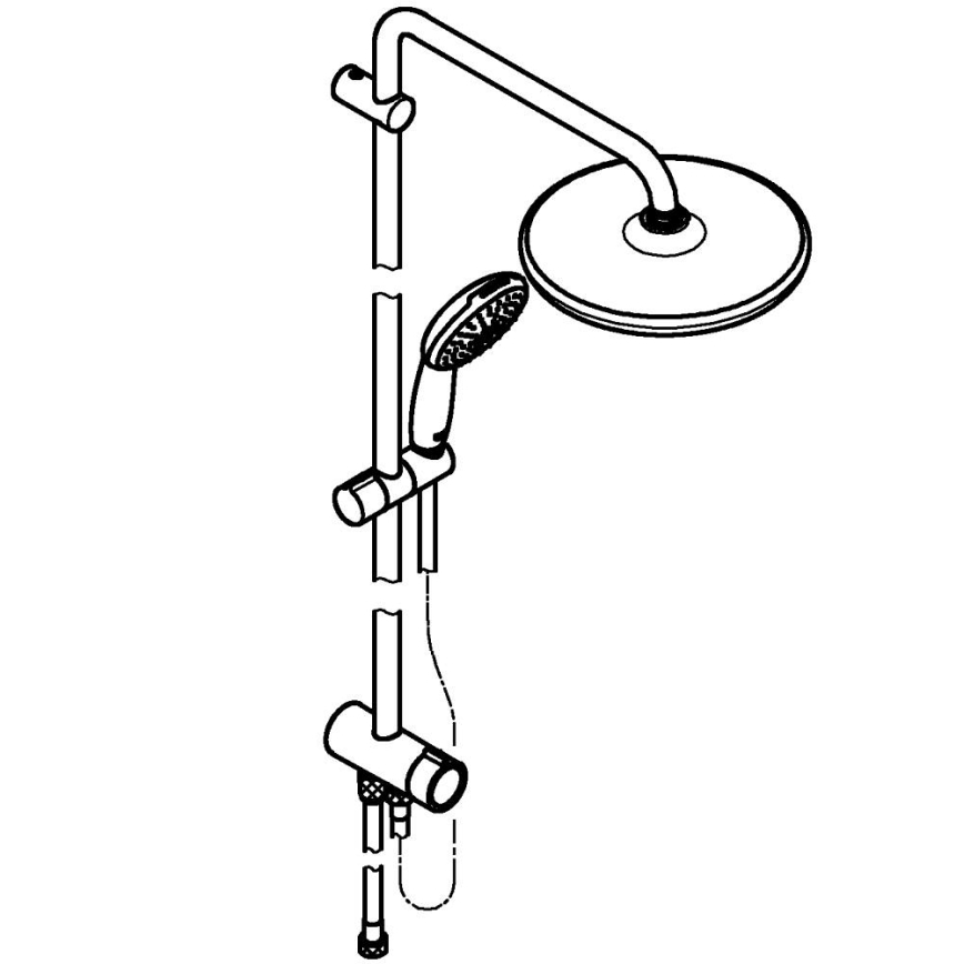 GROHE 266802431 - Dušas sistēma VITALIO START SYSTEM 250 390 mm melna
