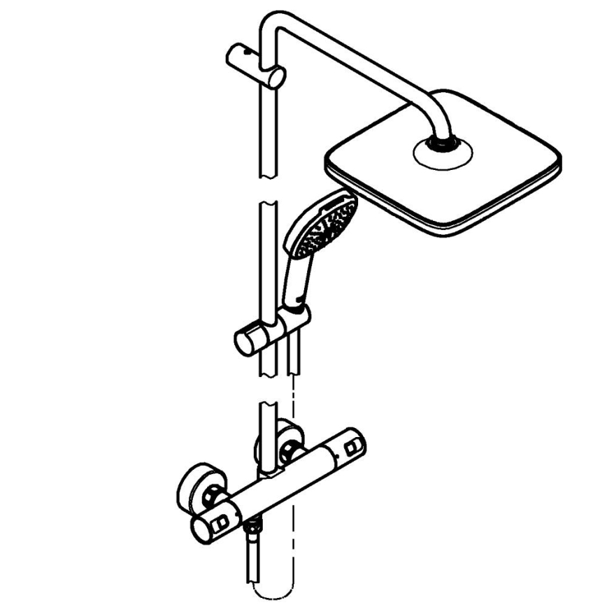 GROHE 266962431 - Dušas sistēma VITALIO COMFORT 250 250 × 250 mm melna