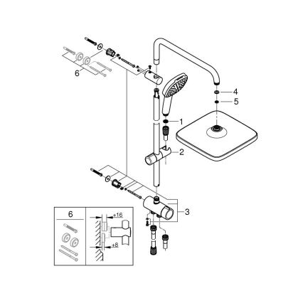 GROHE 266982431 - Dušas sistēma VITALIO COMFORT 250 390 mm melna