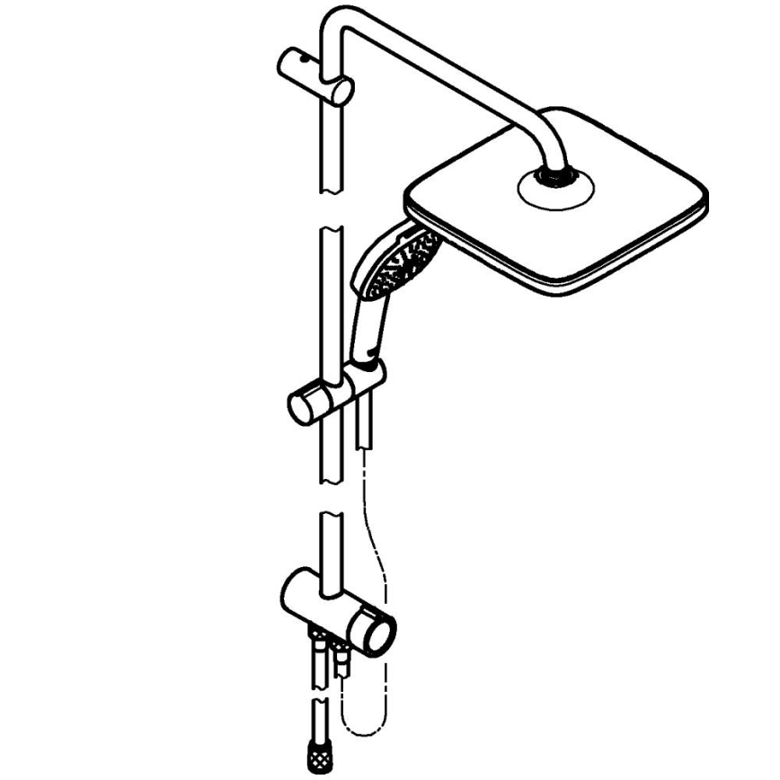 GROHE 266982431 - Dušas sistēma VITALIO COMFORT 250 390 mm melna