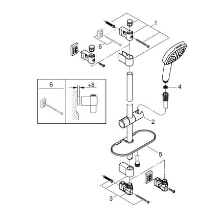 GROHE 26929001 - Dušas komplekts VITALIO COMFORT 110 600 mm spīdīgs hroms