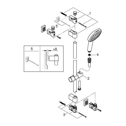 GROHE 26930001 - Dušas komplekts VITALIO COMFORT 110 900 mm spīdīgs hroms