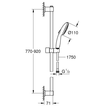 GROHE 26954001 - Dušas komplekts VITALIO START 110 900 mm spīdīgs hroms