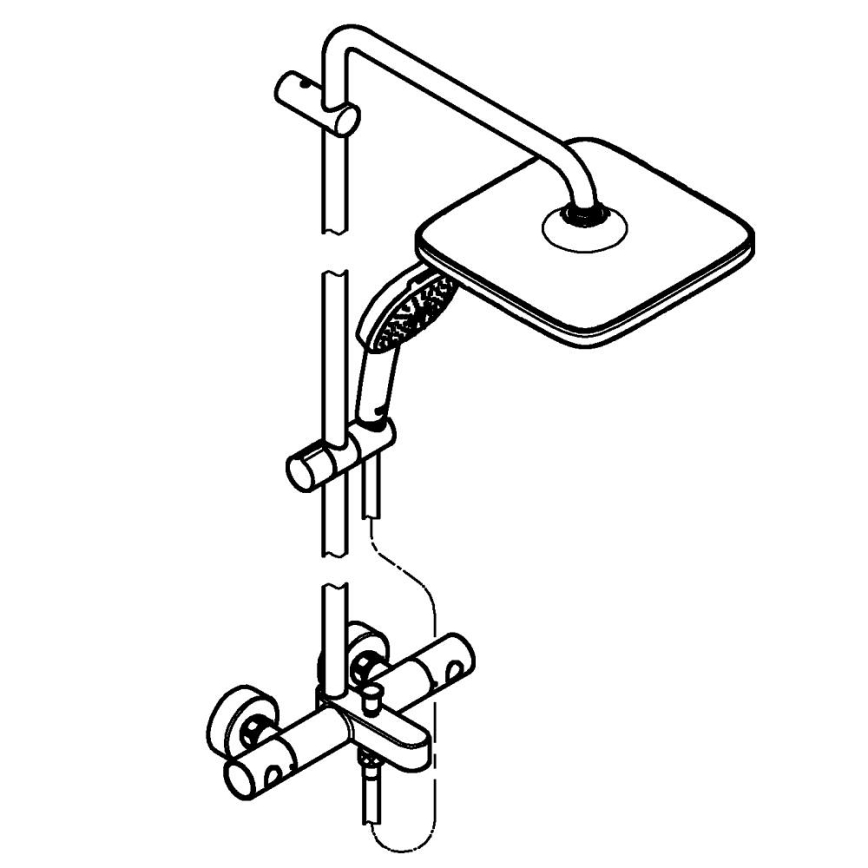 GROHE 26984001 - dušas sistēma VITALIO COMFORT, 390 mm, spīdīgs hroms