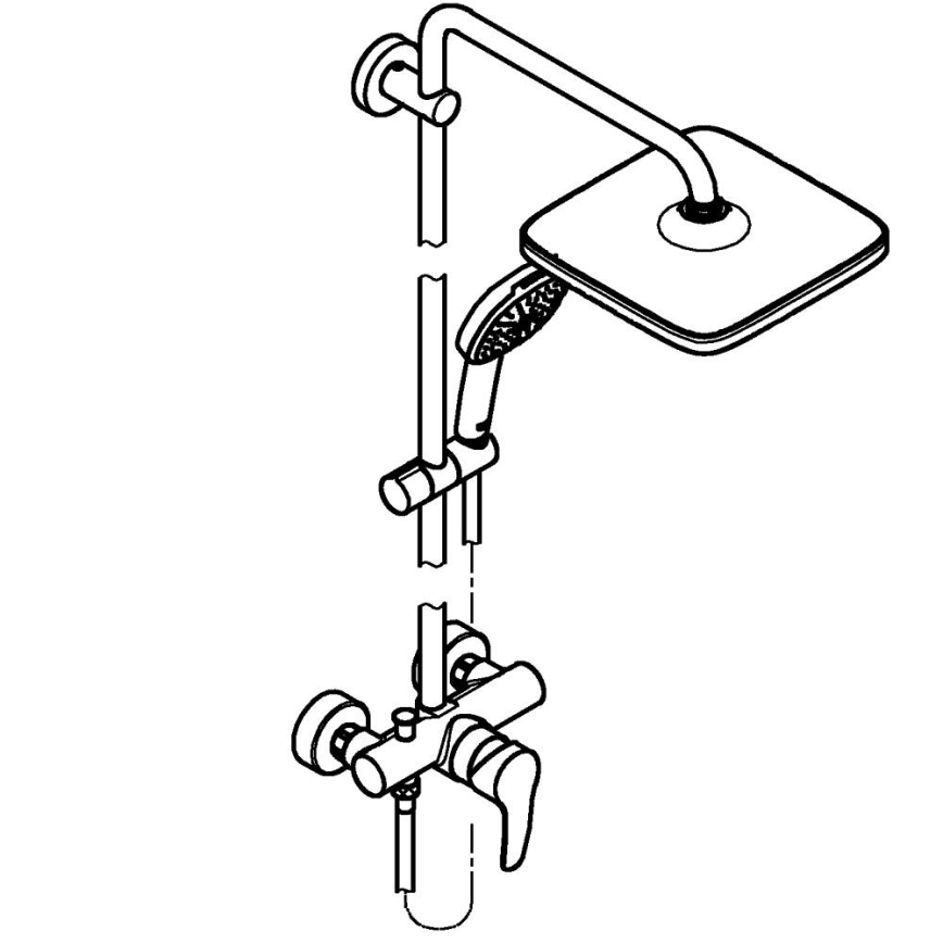 GROHE 26985001 - Dušas sistēma VITALIO COMFORT 250 250 × 250 mm spīdīgs hroms