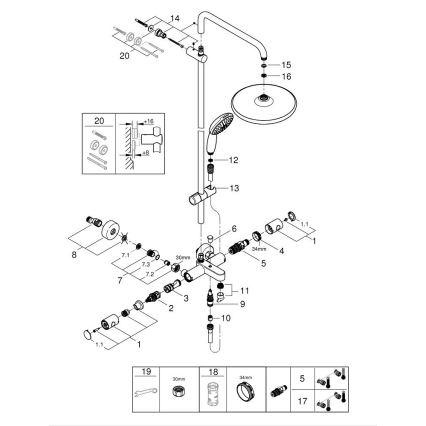GROHE 269882431 - Dušas sistēma VITALIO START SYSTEM 250 390 mm melna