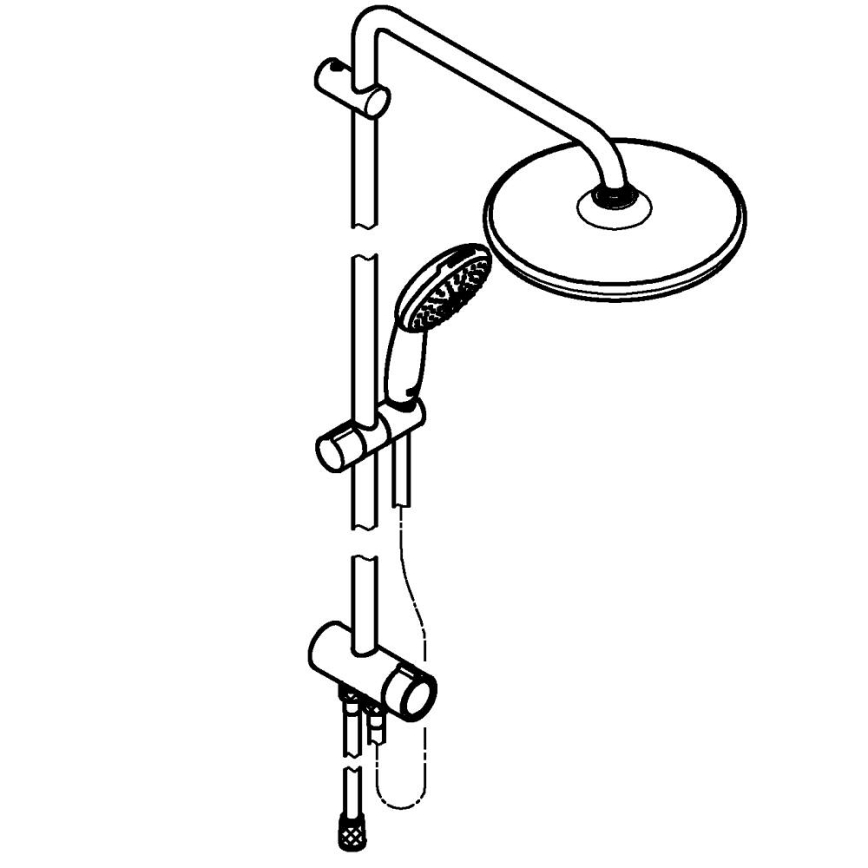 GROHE 26989001 - Dušas sistēma VITALIO START SYSTEM 250 390 mm spīdīgs hrom