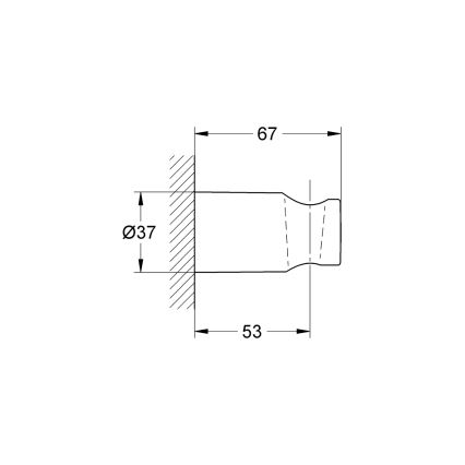 GROHE 27056000 - sienas dušas turētājs RAINSHOWER, spīdīgs hroms