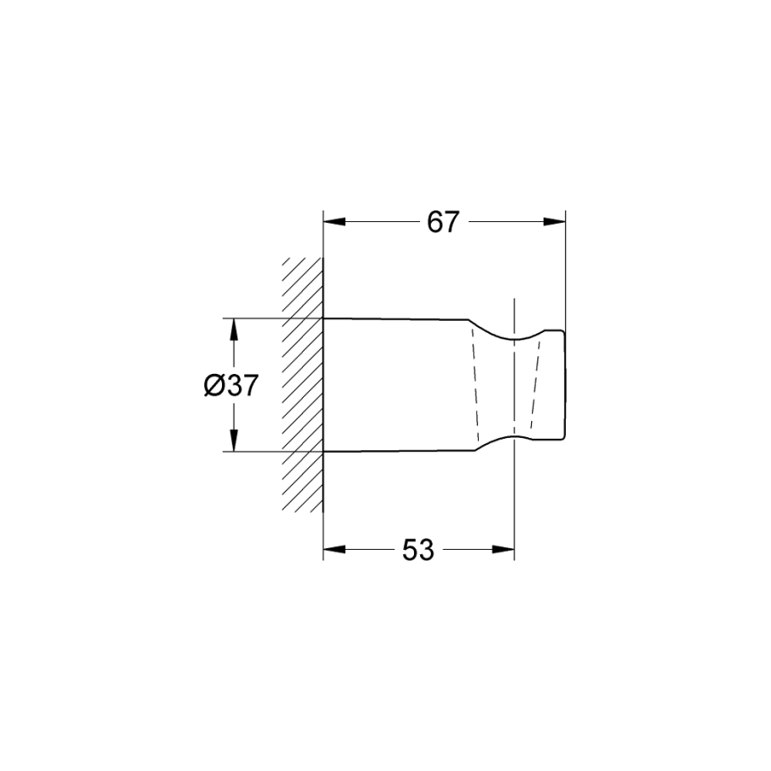 GROHE 27056000 - sienas dušas turētājs RAINSHOWER, spīdīgs hroms