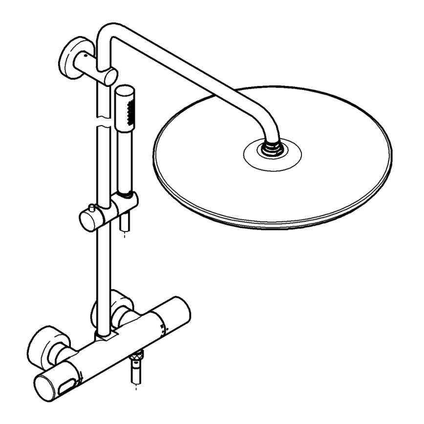 GROHE 27174001 - Dušas sistēma RAINSHOWER SYSTEM 400 450 mm spīdīgs hroms