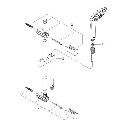 GROHE 27326000 - Dušas komplekts VITALIO JOY 600 mm spīdīgs hroms