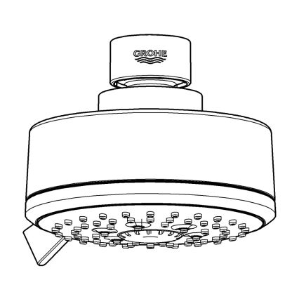 GROHE 27591001 - Dušas galva TEMPESTA COSMOPOLITAN 100, 100 mm, spīdīgs hroms