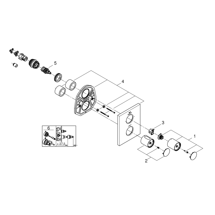 GROHE 27618000 - GROHTHERM F termostata vāciņš, spīdīgs hroms