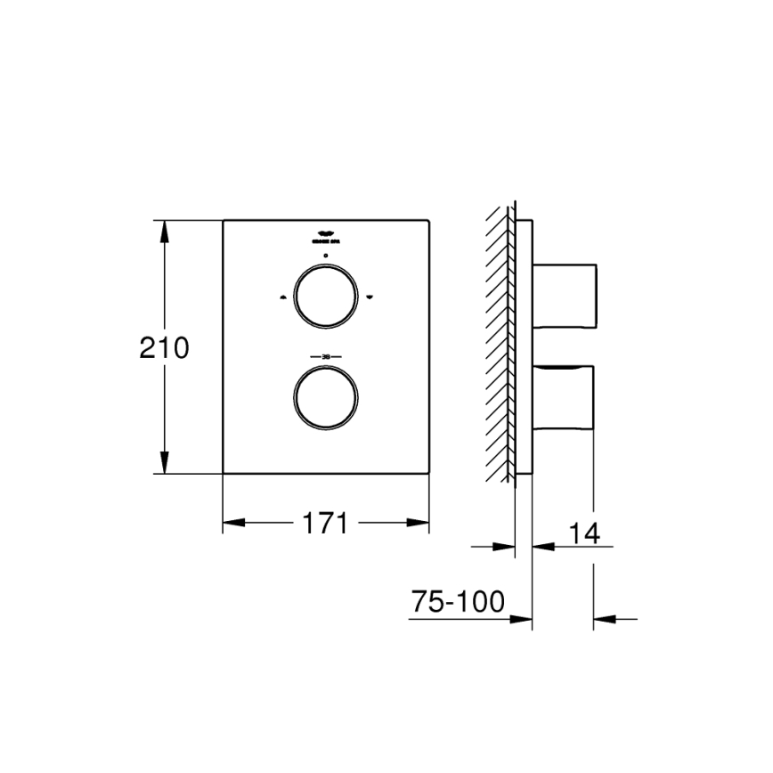 GROHE 27618000 - GROHTHERM F termostata vāciņš, spīdīgs hroms