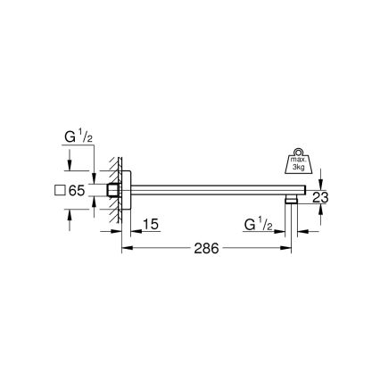 GROHE 27709000 - RAINSHOWER dušas stienis 286 mm spīdīgs hroms