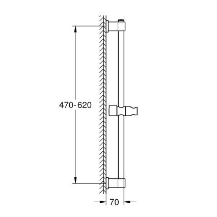 GROHE 277242431 - VITALIO UNIVERSAL dušas stienis 600 mm melns