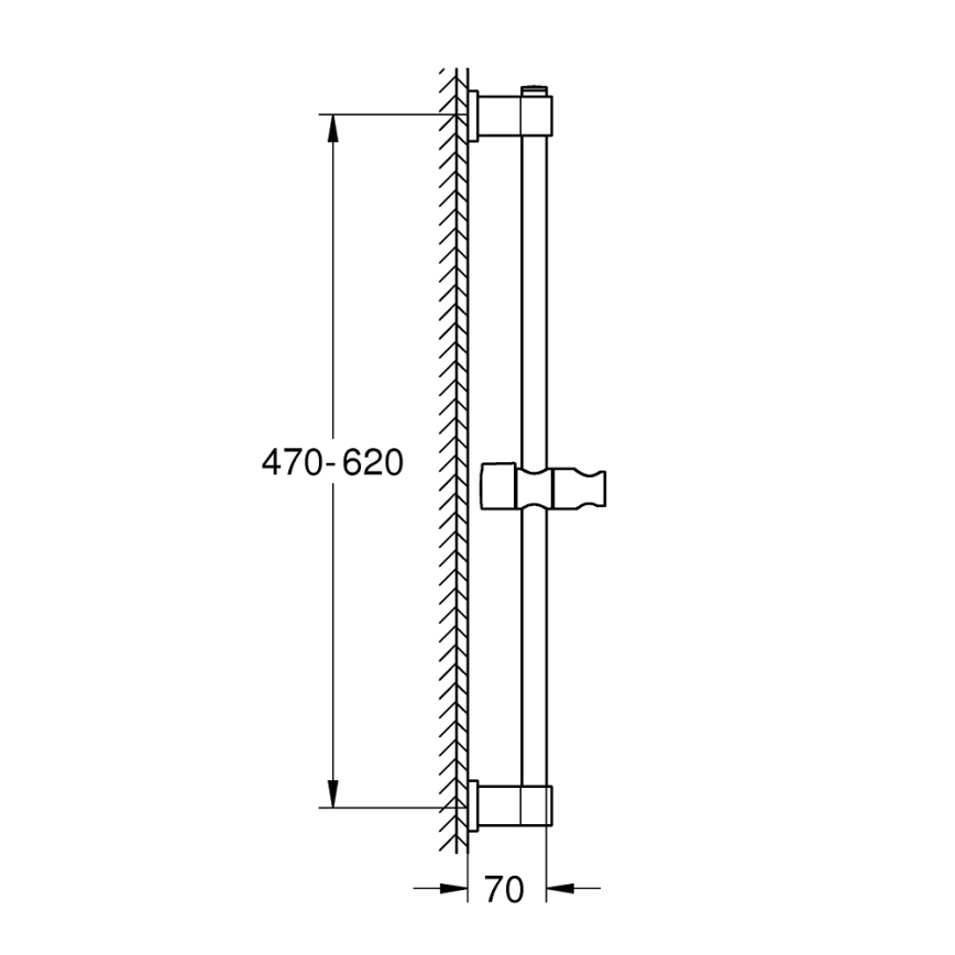 GROHE 277242431 - VITALIO UNIVERSAL dušas stienis 600 mm melns