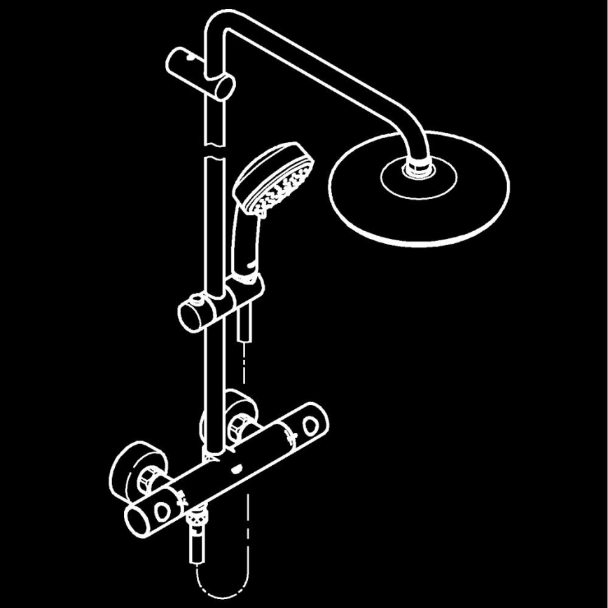 GROHE 27922001 - Dušas sistēma TEMPESTA COSMOPOLITAN 210, pulēts hroms