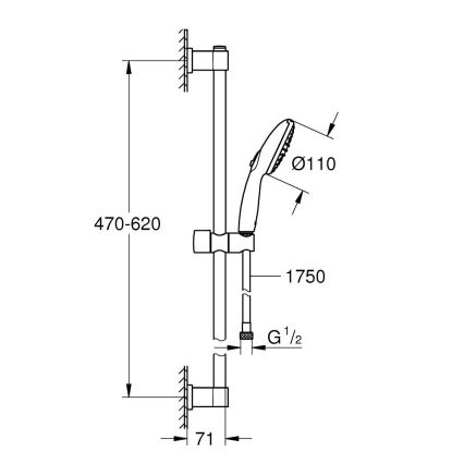 GROHE 2794810E - Dušas komplekts VITALIO START 110 600 mm spīdīgs hroms