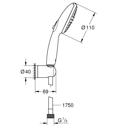 GROHE 27950001 - Dušas komplekts VITALIO START 110 spīdīgs hroms