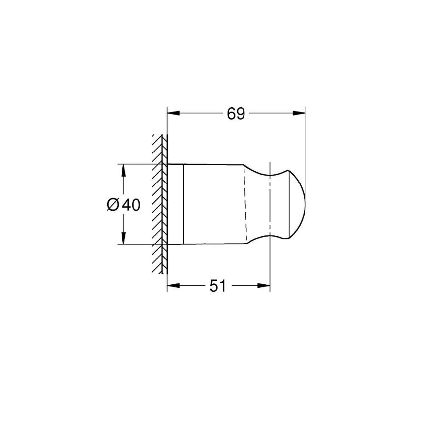 GROHE 27958001 - Sienas dušas turētājs VITALIO UNIVERSAL, spīdīgs hroms