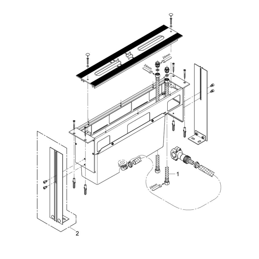 GROHE 29037000 - Montāžas korpuss 45 mm caurumam vannas maisītājam, spīdīgs hroms