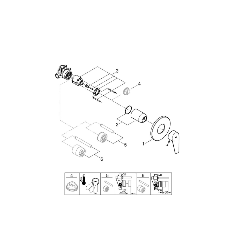 GROHE 29040001 - Dušas jaucējkrāns BAUEDGE spīdīgs hroms