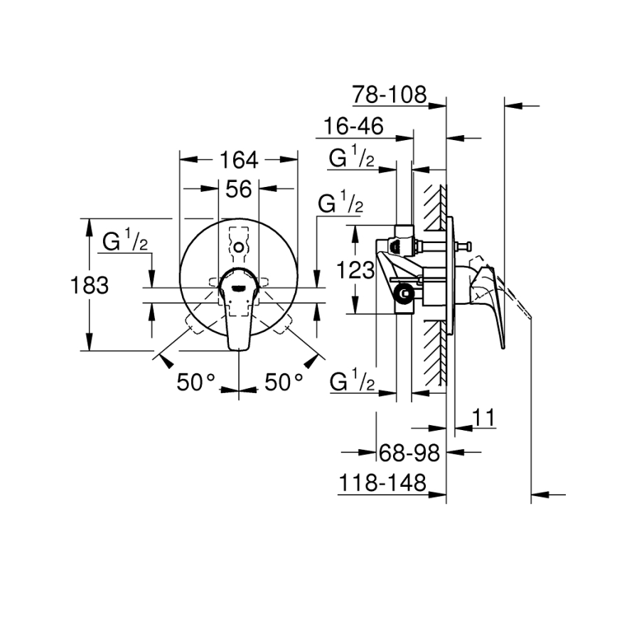 GROHE 29117000 - Vannas jaucējkrāns LINEARE, spīdīgs hroms