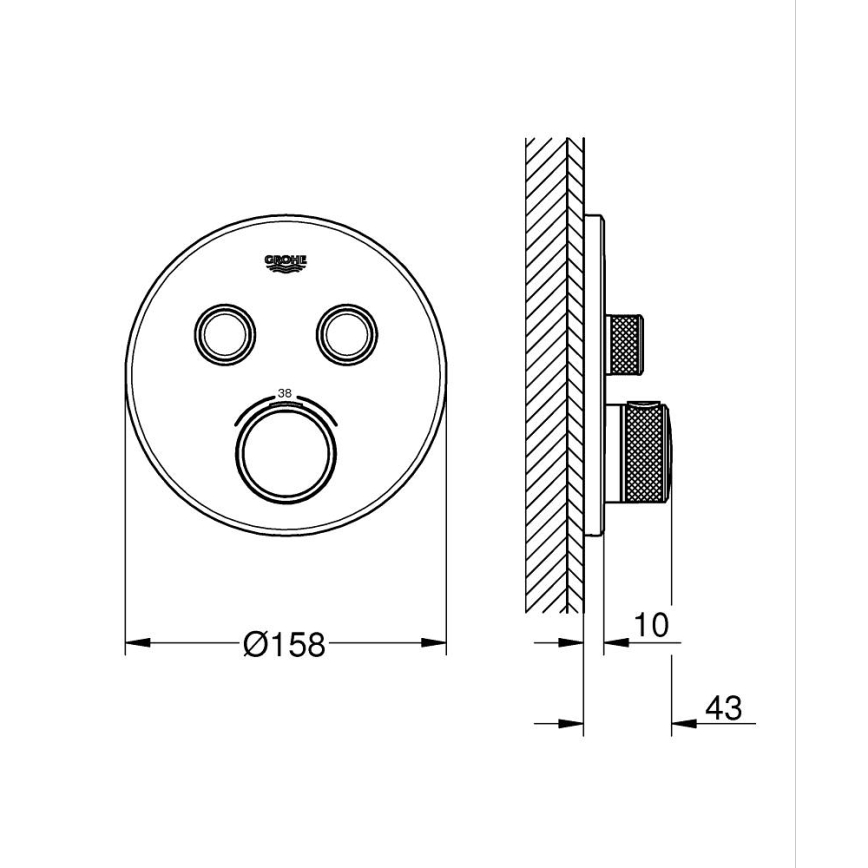 GROHE 29119GN0-Termostats iebūvei GROHTHERM SMARTCONTROL birstēta zelta apdare