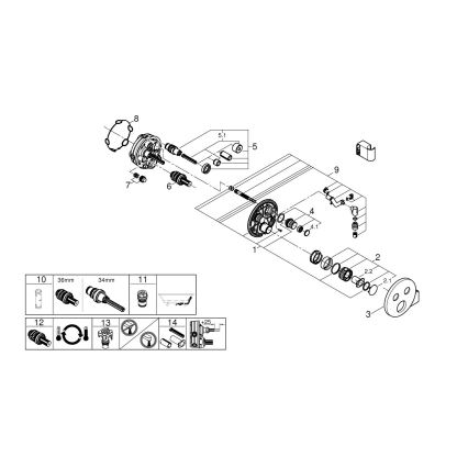 GROHE 29120000 - termostatiskais iebūvējamais dušas jaucējkrāns GROHTHERM SMARTCONTROL + hromēts turētājs