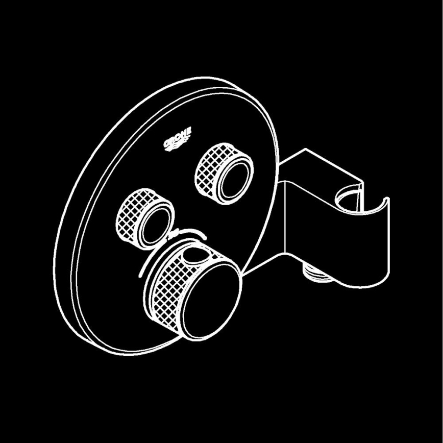 GROHE 29120000 - termostatiskais iebūvējamais dušas jaucējkrāns GROHTHERM SMARTCONTROL + hromēts turētājs