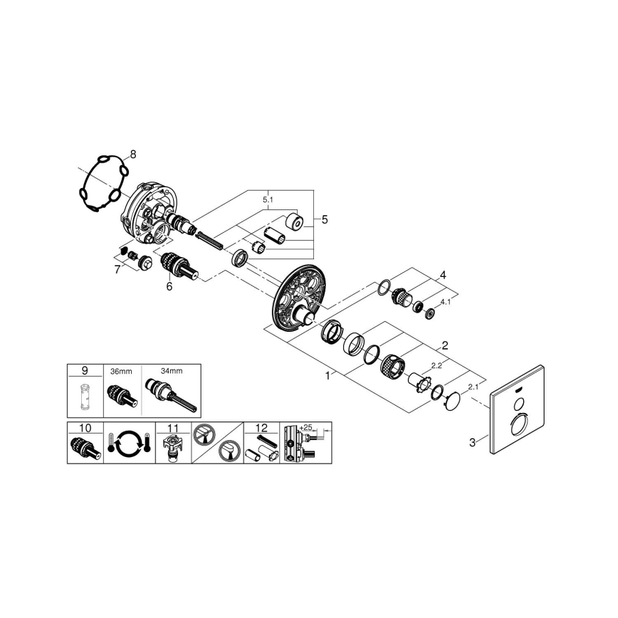 GROHE 29123000 - Termostatiskais dušas jaucējkrāns GROHTHERM SMARTCONTROL hromēts