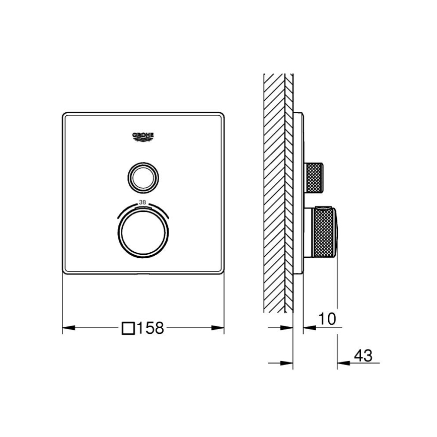 GROHE 29123000 - Termostatiskais dušas jaucējkrāns GROHTHERM SMARTCONTROL hromēts