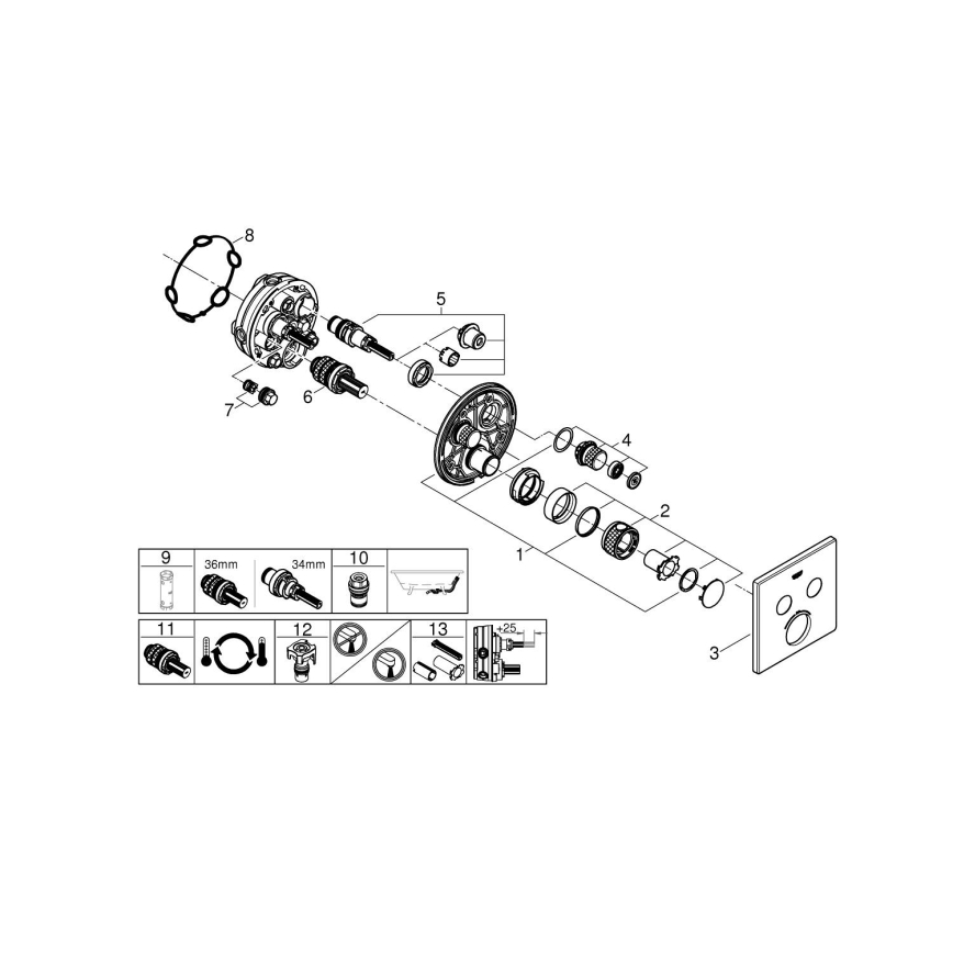 GROHE 29124A00 - Termostatiskais jaucējkrāns GROHTHERM SMARTCONTROL grafīts