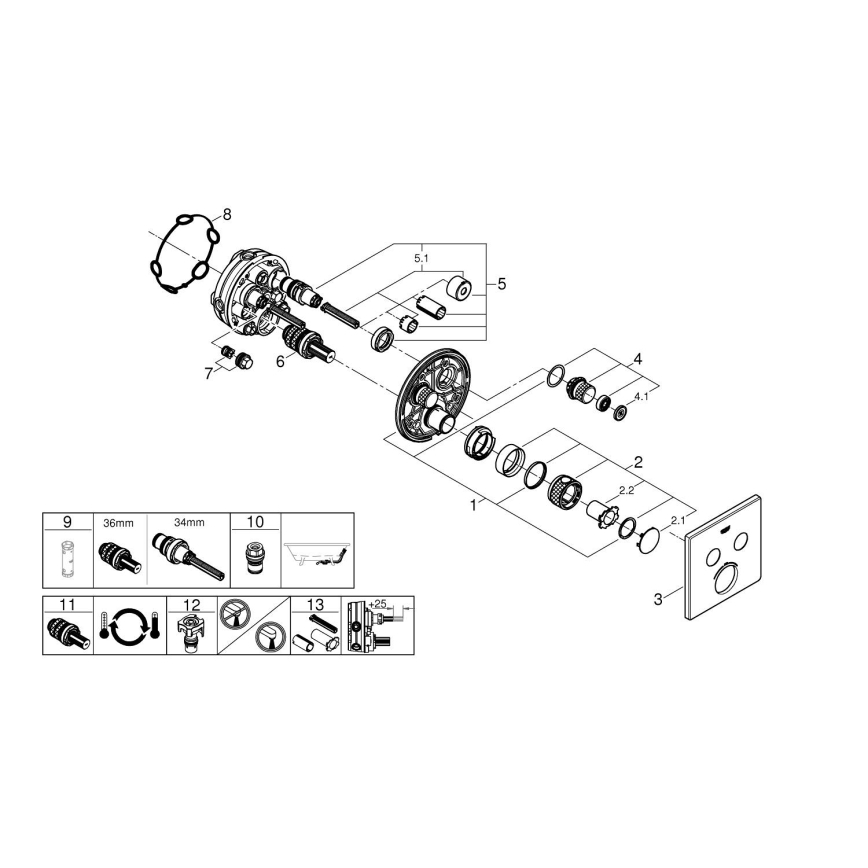 GROHE 29124A00 - Termostatiskais jaucējkrāns GROHTHERM SMARTCONTROL grafīts