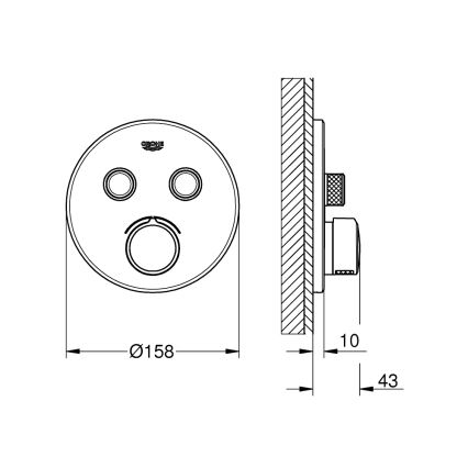 GROHE 29145000 - Vāciņš iebūvējamam SMARTCONTROL jaucējkrānam, spīdīgs hroms