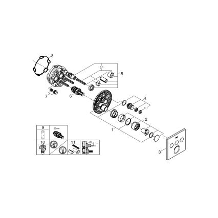 GROHE 29149000 - Hromēta dekoratīvā plāksne iebūvējamai SMARTCONTROL jaucējkrānai 158 × 158 mm