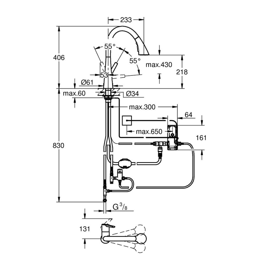 GROHE 30219002 - Elektroniska izlietnes jaucējkrāns ZEDRA TOUCH, spīdīgs hroms