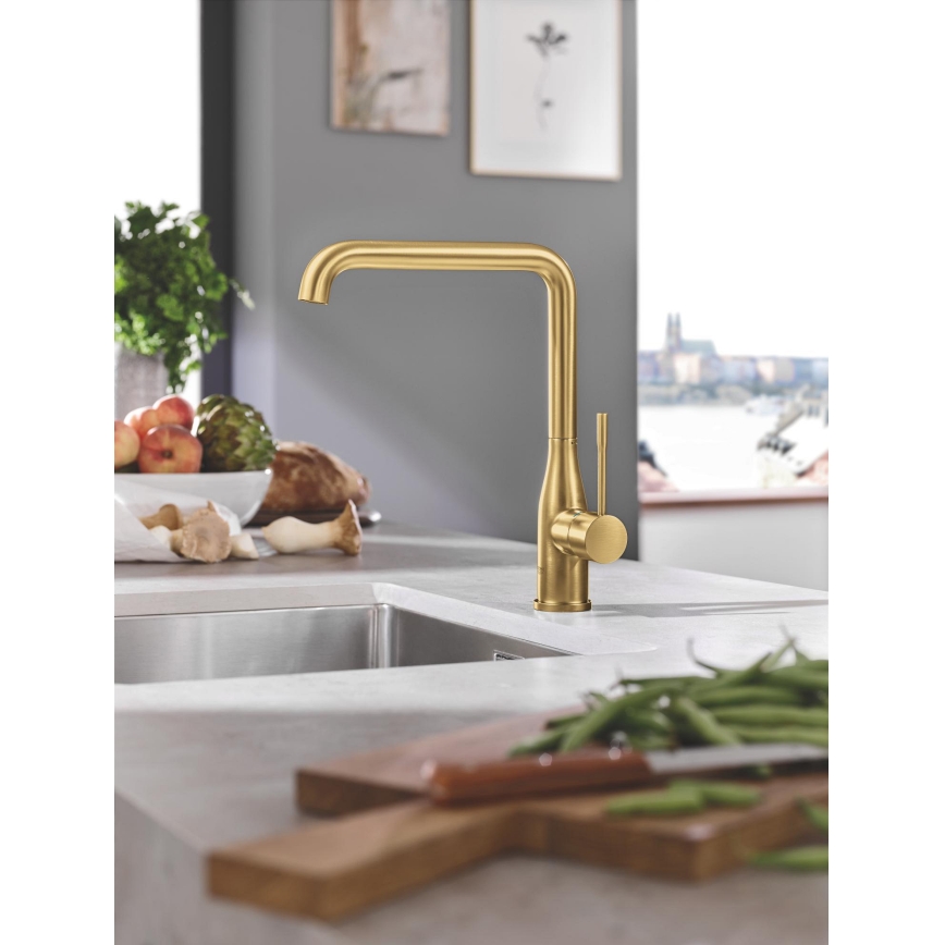 GROHE 30269GN0 - ESSENCE virtuves izlietnes maisītājs, zelta