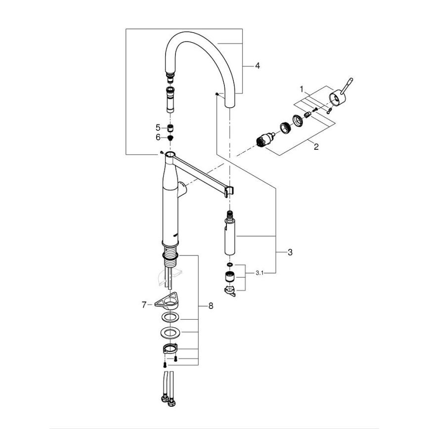 GROHE 30294A00 - ESSENCE izlietnes jaucējkrāns, grafīts