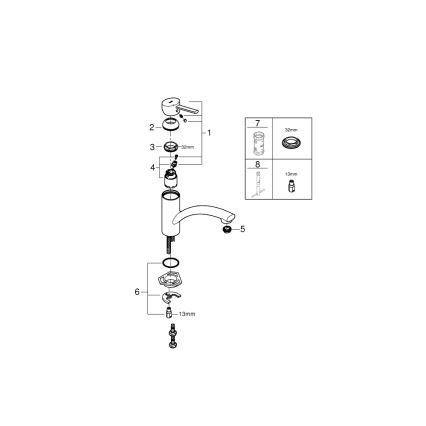 GROHE 30358000 - Izlietnes jaucējkrāns SWIFT 227 mm spīdīgs hroms