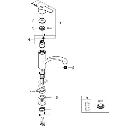 GROHE 30530002 - Izlietnes jaucējkrāns START spīdīgs hroms