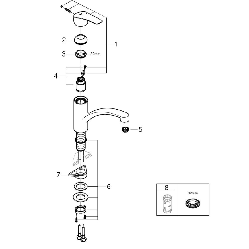 GROHE 30530002 - Izlietnes jaucējkrāns START spīdīgs hroms