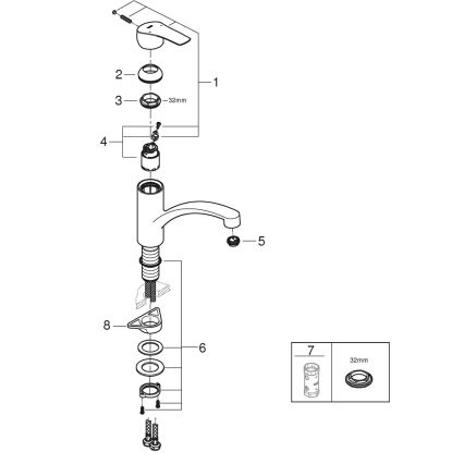 GROHE 305302432 - Izlietnes jaucējkrāns START 184 mm melns