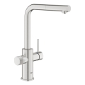 GROHE 30590DC0 - Izlietnes jaucējkrāns ar izvelkamu izsmidzinātāju BLUE PURE, nerūsējošais tērauds
