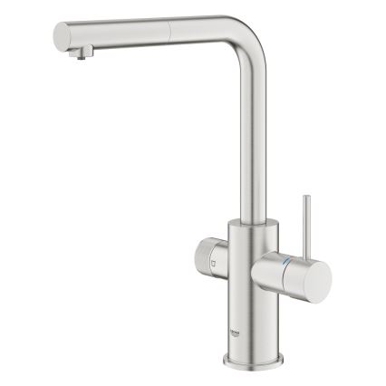 GROHE 30590DC0 - Izlietnes jaucējkrāns ar izvelkamu izsmidzinātāju BLUE PURE, nerūsējošais tērauds