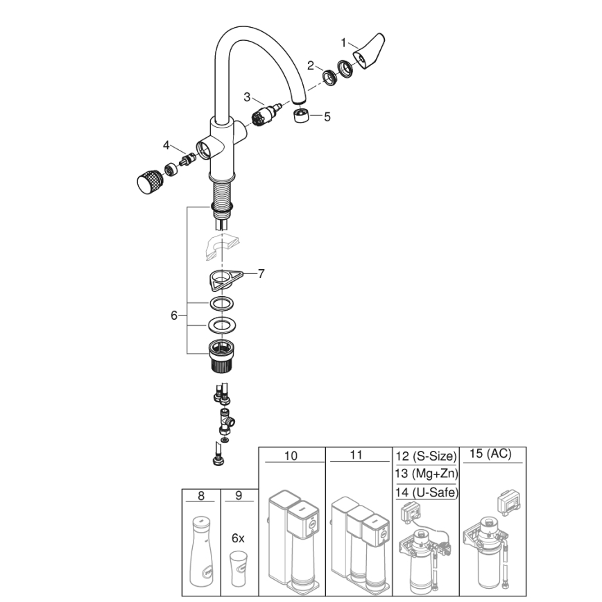 GROHE 30592000 - Izlietnes jaucējkrāns BLUE PURE StartCurve 411 mm spīdīgs hroms