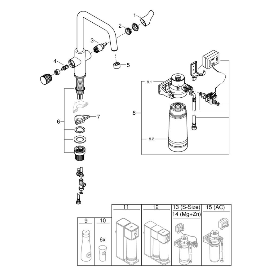 GROHE 30594000 - Izlietnes jaucējkrāns BLUE PURE Start ar Ultrasafe filtrēšanas funkciju, hroma apdare