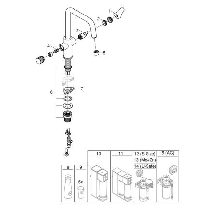 GROHE 30595DC0 - Izlietnes jaucējkrāns BLUE PURE, nerūsējošais tērauds