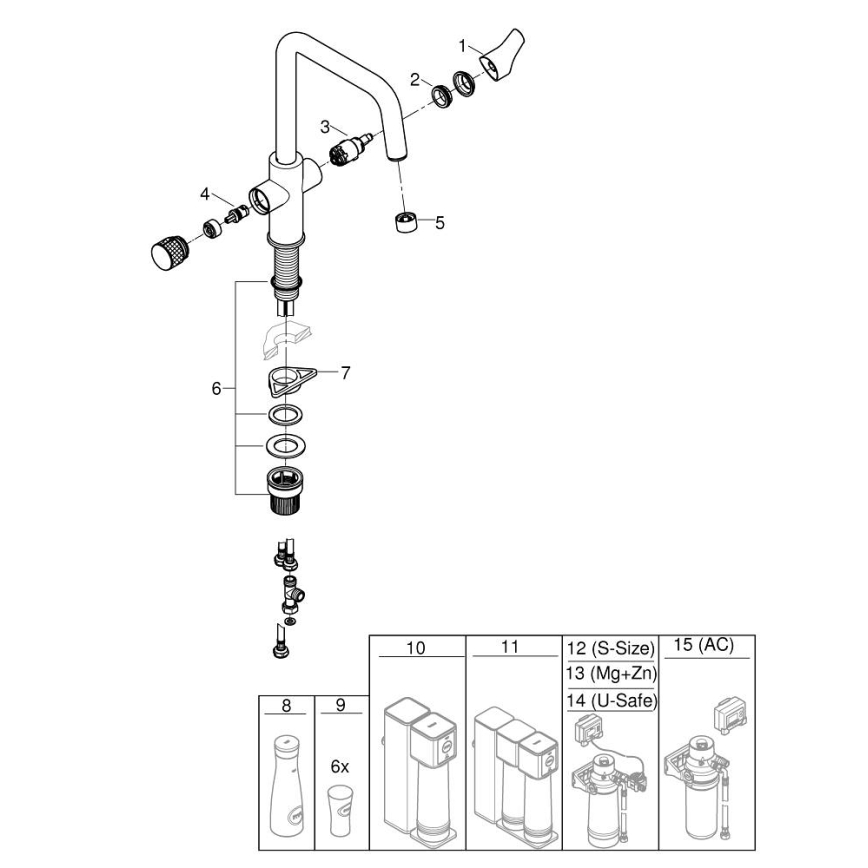 GROHE 30595DC0 - Izlietnes jaucējkrāns BLUE PURE, nerūsējošais tērauds